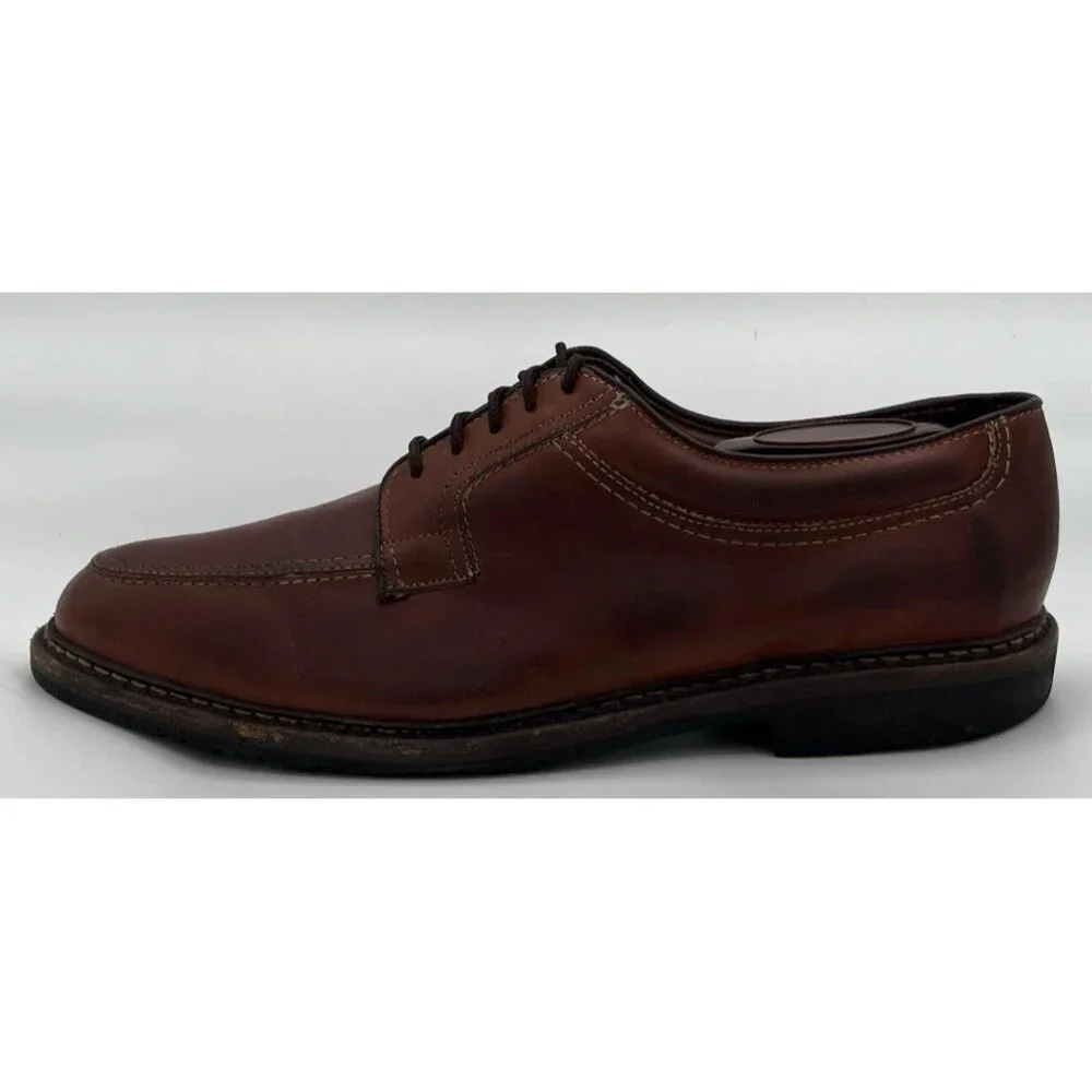 Allen Edmonds Mens Wilbert Oxford Shoes 11.5B Chili Split Toe Rubber Soles Brown
